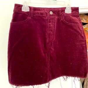 BURGUNDY CORDUROY SKIRT
